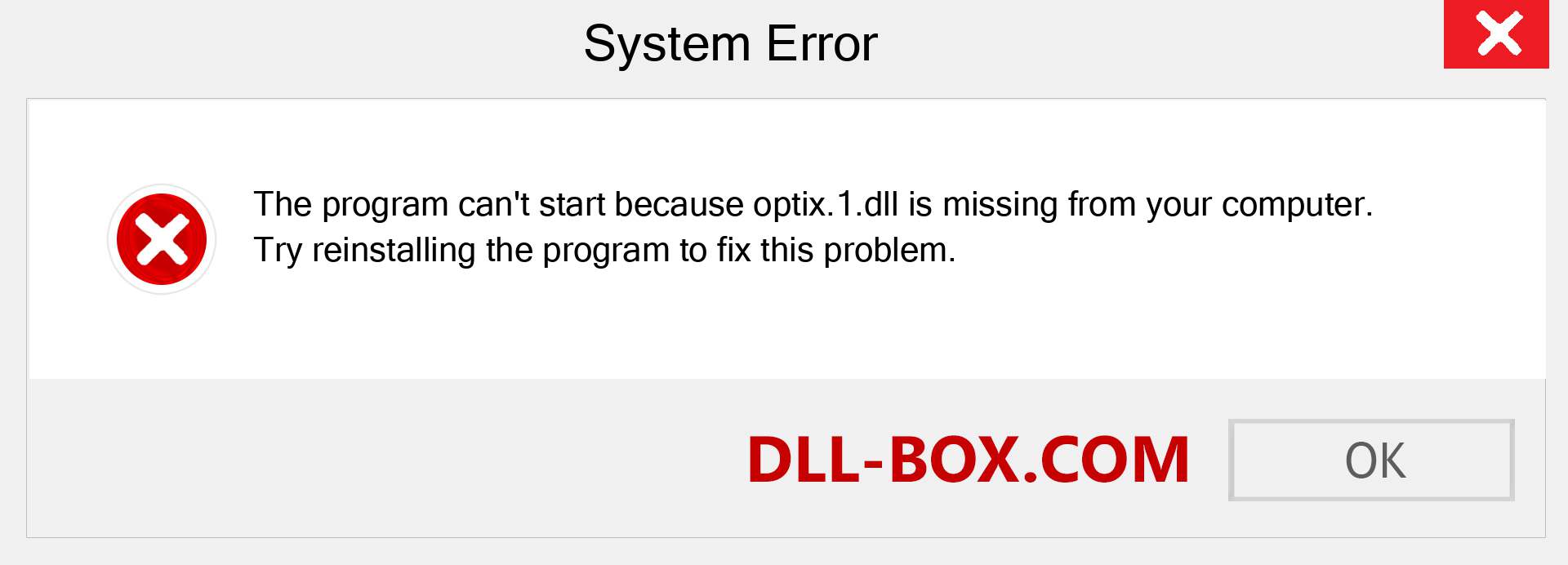  optix.1.dll file is missing?. Download for Windows 7, 8, 10 - Fix  optix.1 dll Missing Error on Windows, photos, images